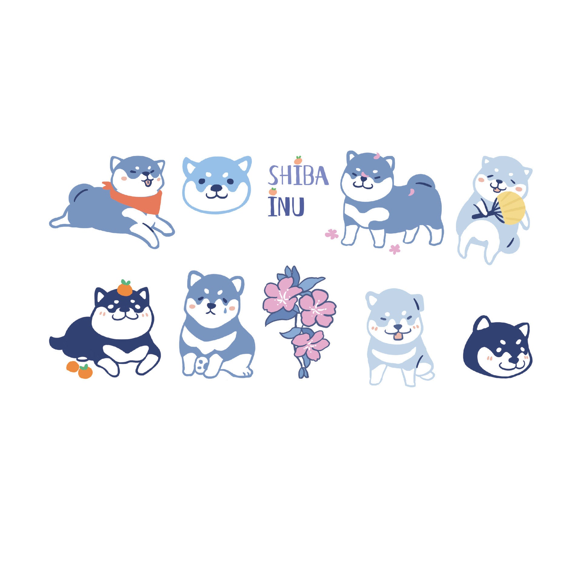 Blue Kawaii Arctic Animals Waterproof Decorative Sticker 20 pack