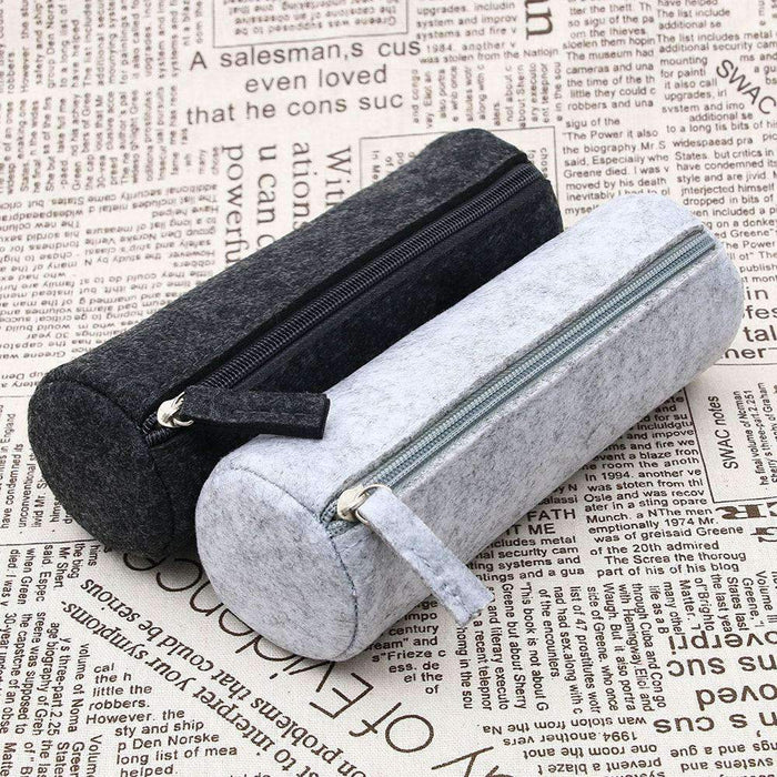 Minimal Grey Felt Pencil Cases