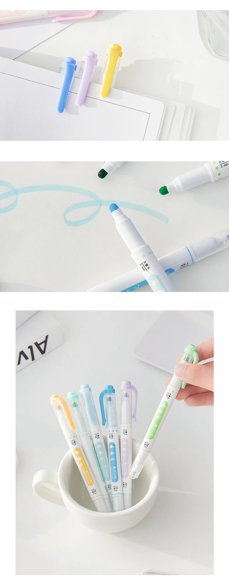 Dual-Ended Dot Highlighter Pen Set