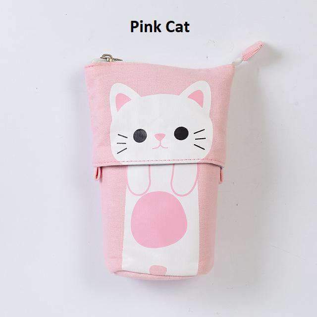 Little Animal Stand-Up Pencil Case – Raspberry Stationery