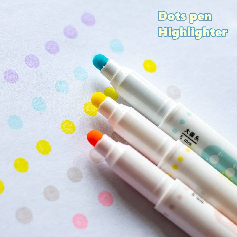 Dual-Ended Dot Highlighter Pen Set