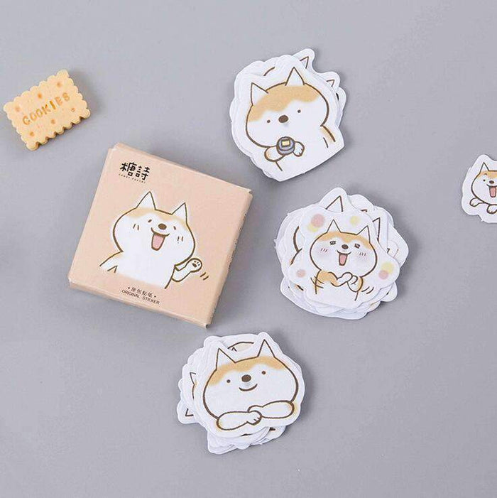 Cute Cartoon Shiba Stickers Set