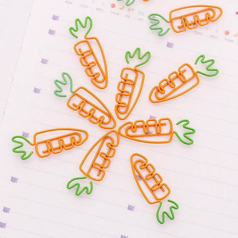 Carrot-Shaped Metal Paper Clip - Set of 5